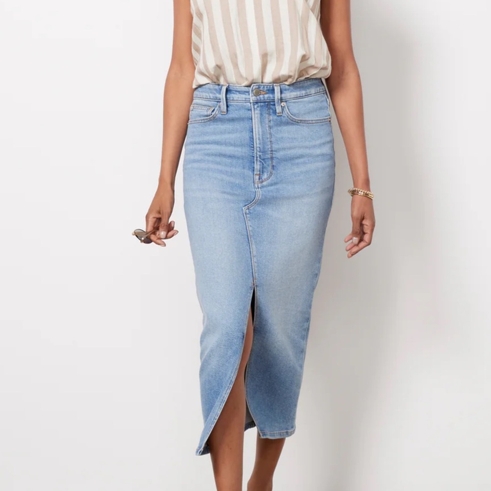 Good American midi slit skirt